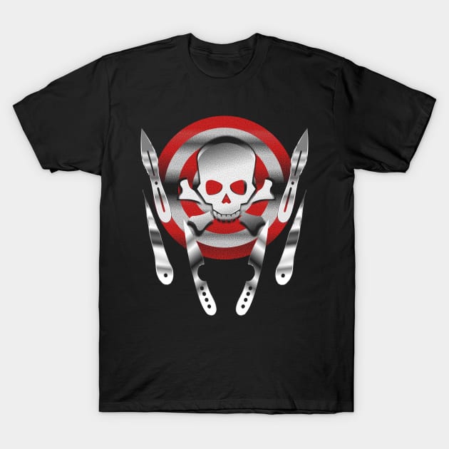 Jolly Target and Assorted Throwing Knives T-Shirt by geodesyn